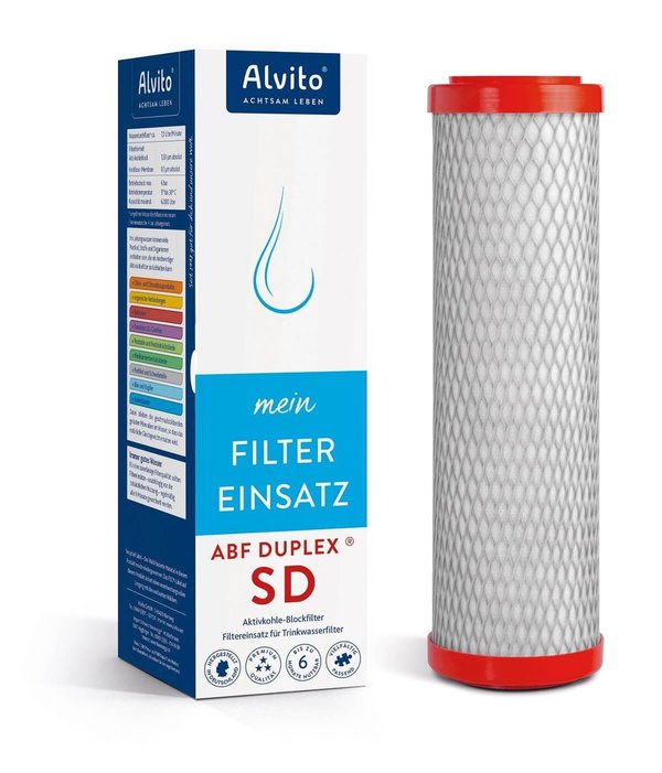 Alvito Filterkartusche Aktivkohlefilter ABF Duplex® SD "rot" für Untertisch