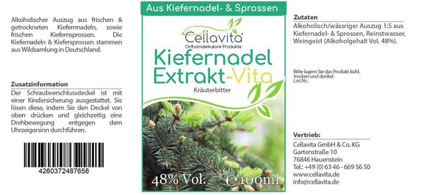 Tinktur Kiefernadel-Extrakt Vita, 100ml, von CELLAVITA