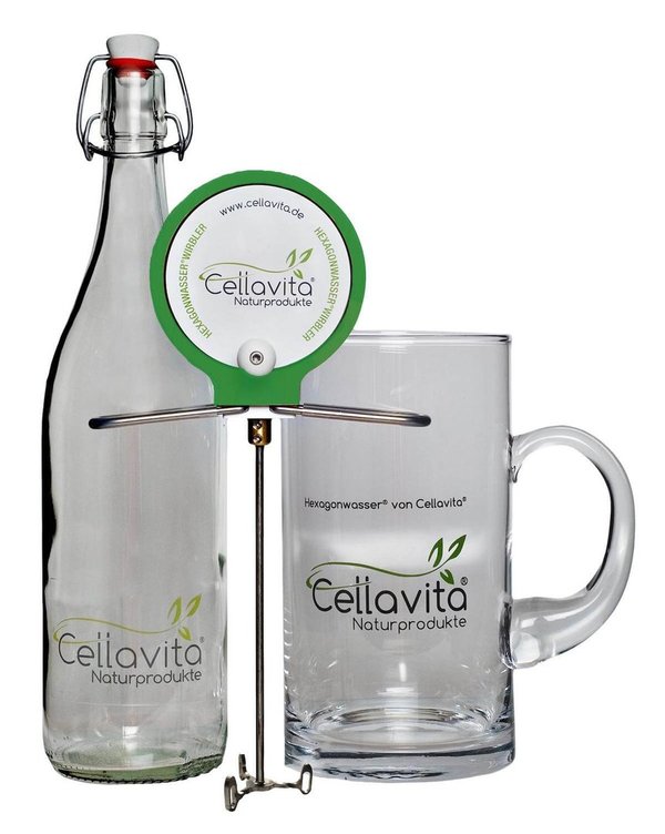Hexagonwasser®-Wirbler + Krug + Flasche (Handwirbler) von Cellavita